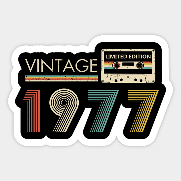 Vintage 1977 Limited Edition Cassette 47th Birthday Sticker by Kontjo